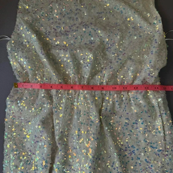 Cloud Ten romper women large cowl neck open back sequin halter one piece white - Picture 11 of 13